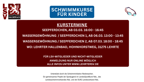 ab März: Schwimmkurse beim LSV!
